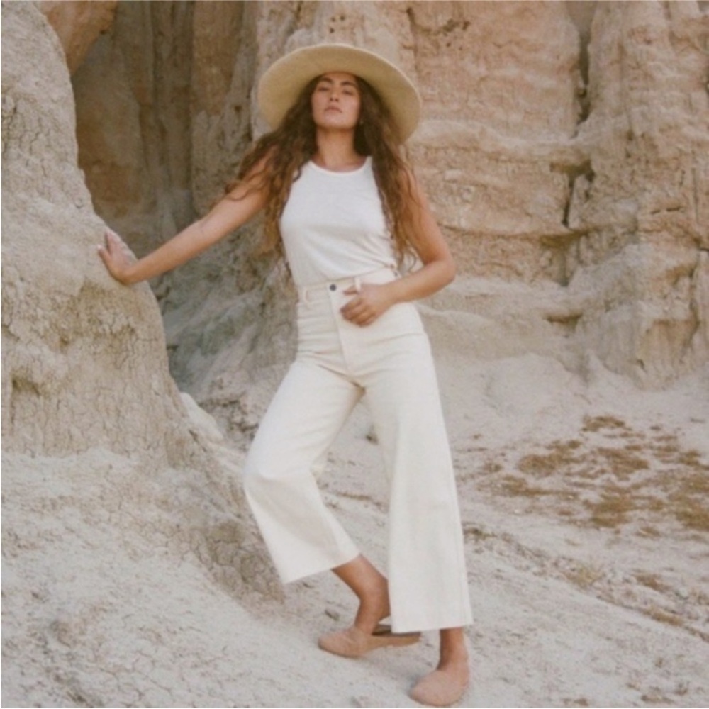 ozma of california - wide leg jean, cone bull denim